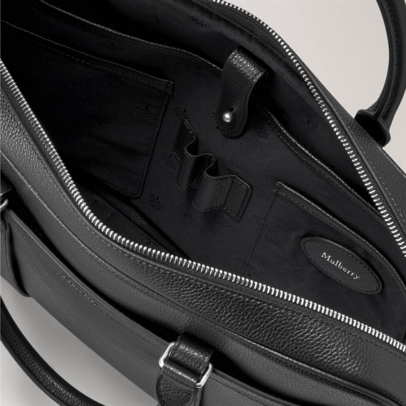 Mulberry Heritage Briefcase Black Small Classic Grain